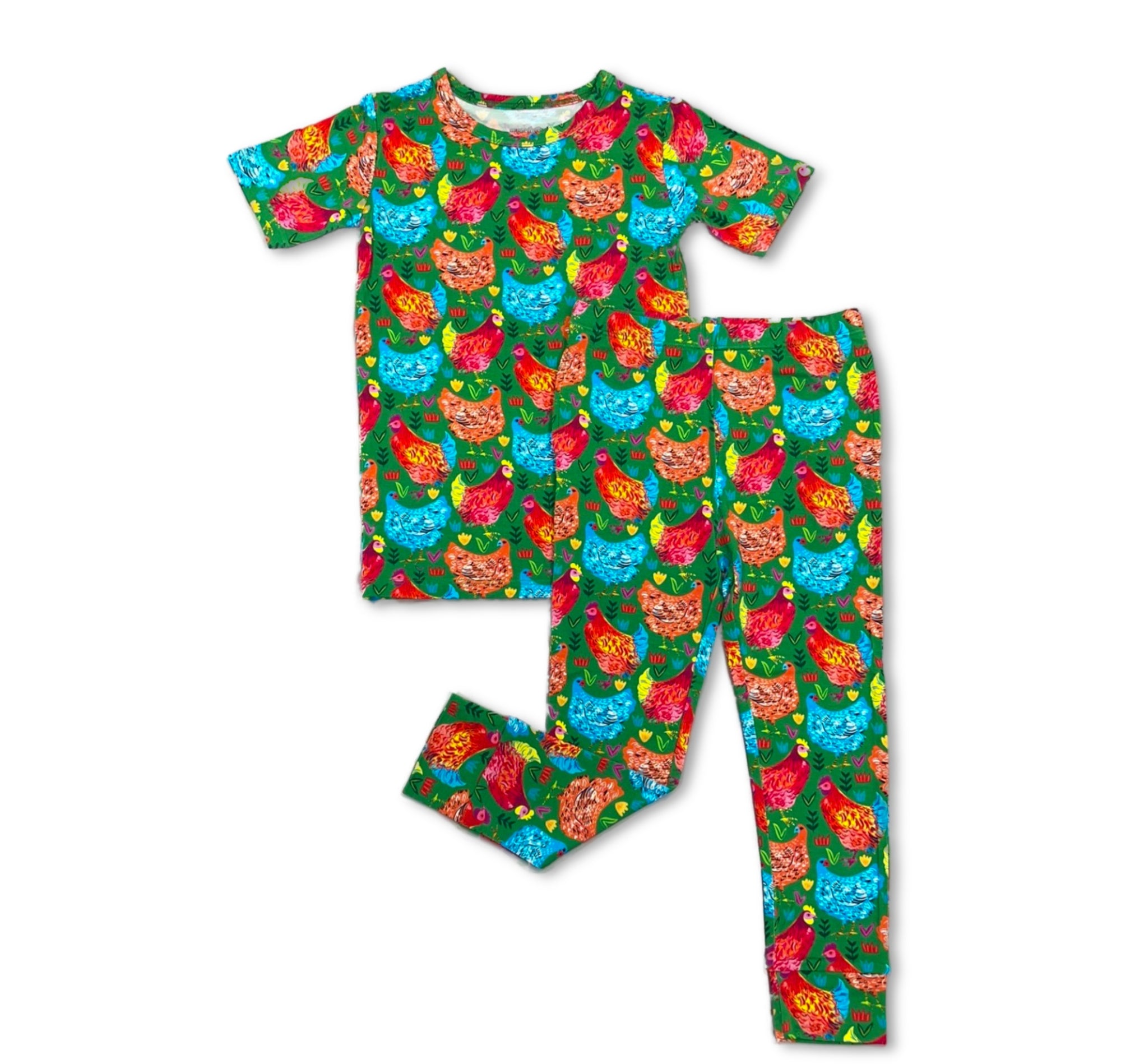 Chicken Friends Short Sleeve PJ Set  (SHIPS END OF MAY)