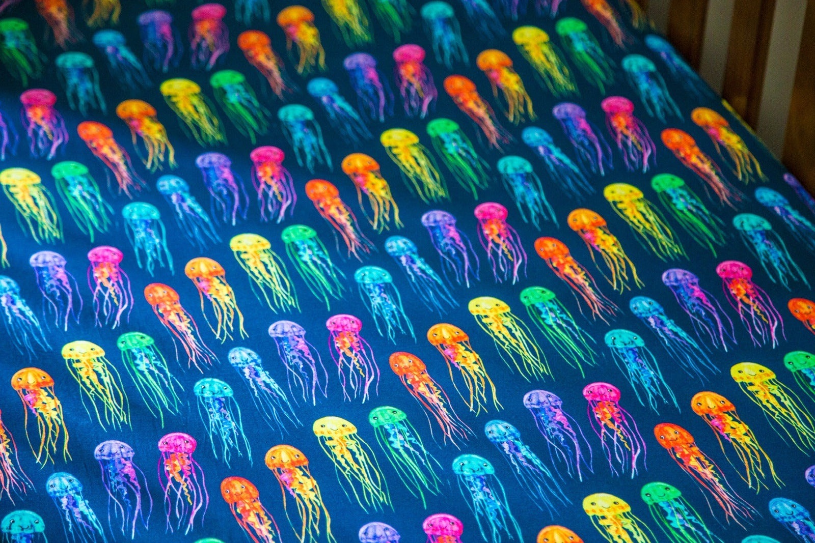 Rainbow Jellies Crib Sheet