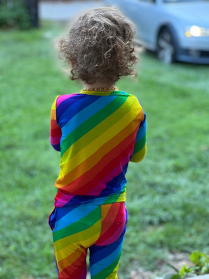 Rainbow Stripe Long Sleeve PJ Set