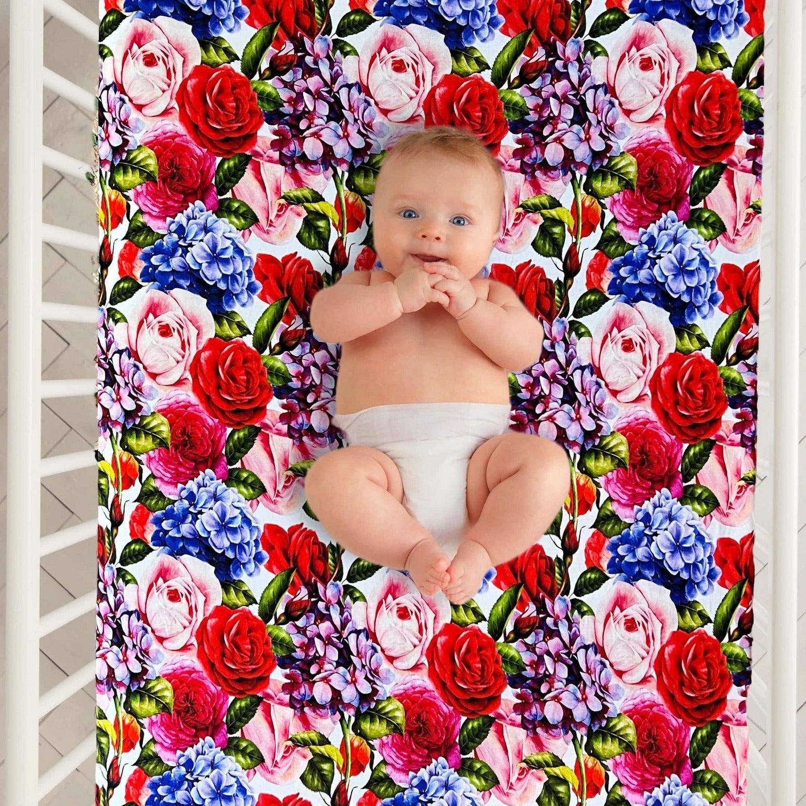 Hydrangea Rose Crib Sheet