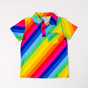 Rainbow Stripe Polo Shirt