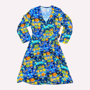 Starry Starry Night Women's 3/4 Sleeve Wrap Dress PRE-SALE