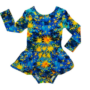Starry Starry Night Long Sleeve Leotard Dress