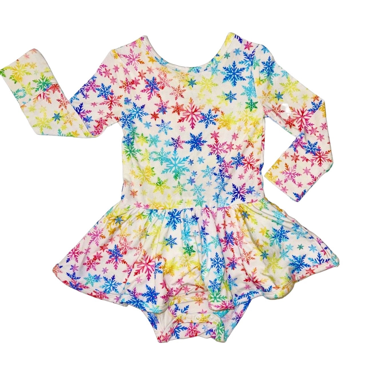 Rainbow Snowflakes Leotard Dress